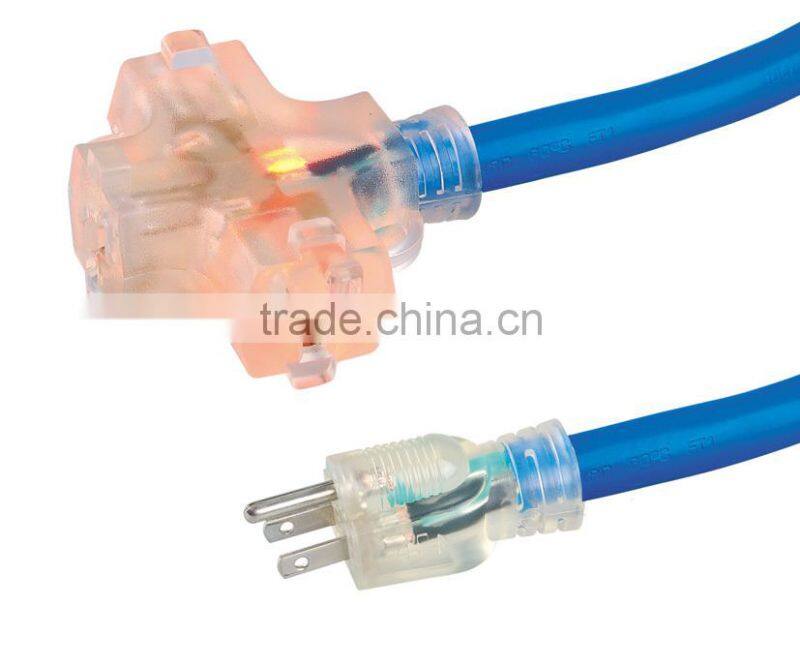 USA Outdoor 3 outlet Extension cable with UL CUL approval
