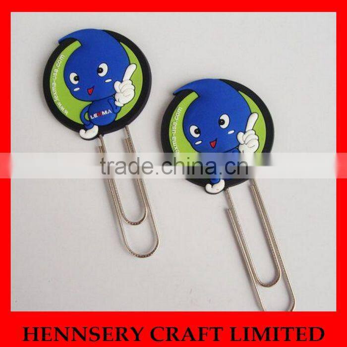 Cute cartoon silicone animal metal butterfly paper clip for clipboard