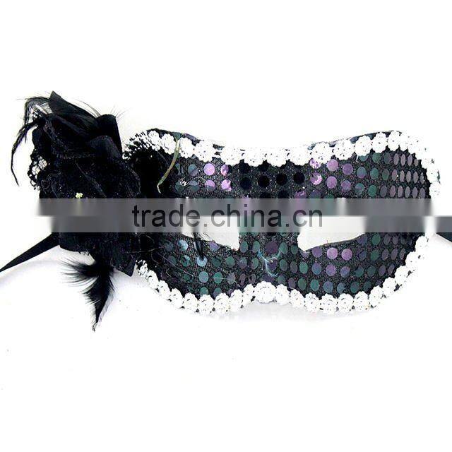 Hot Saling Spangle Half Face Sexy Princess Masquerade Masks With Flower