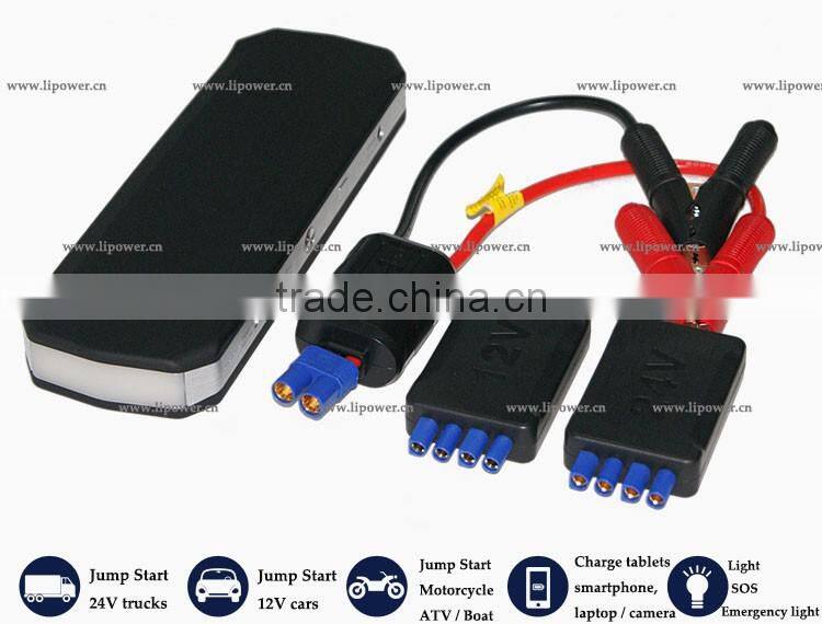 12V Portable Emergency Car Battery Power Starter with intelligent jump booster cable