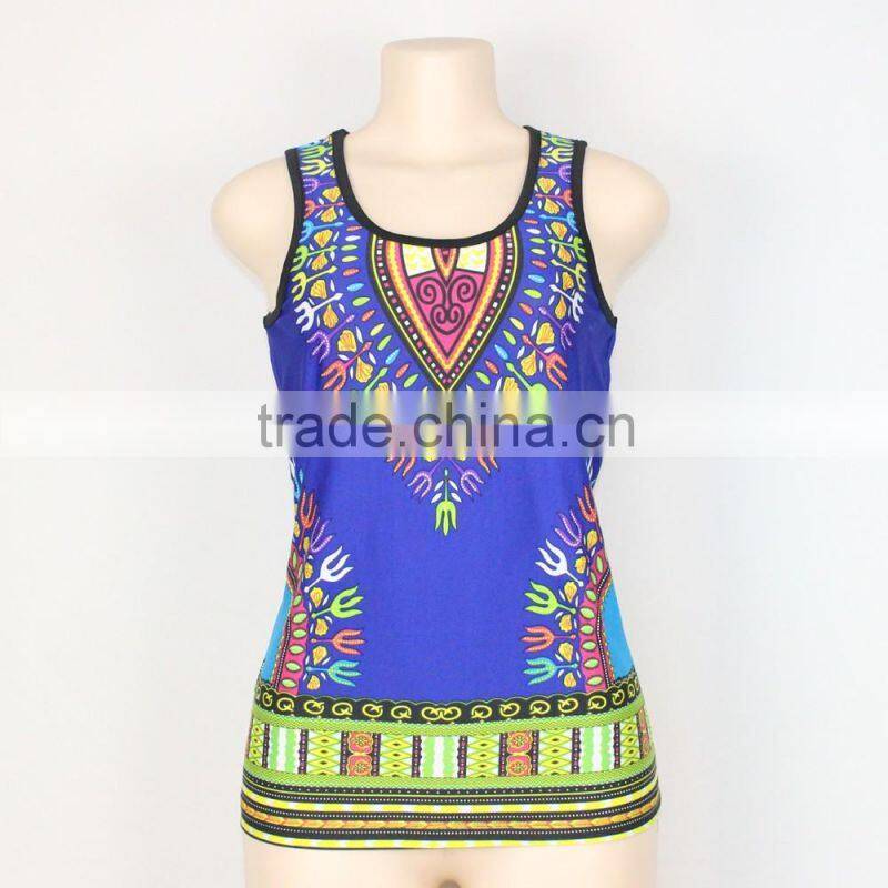 The factory price wholesale women tank tops, plain tank tops,African dashiki tops
