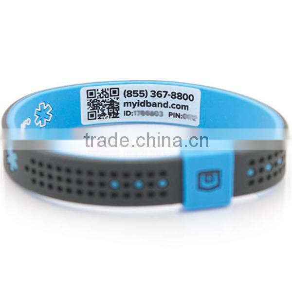 personal unique id bracelet custom silicone id bracelet engraved