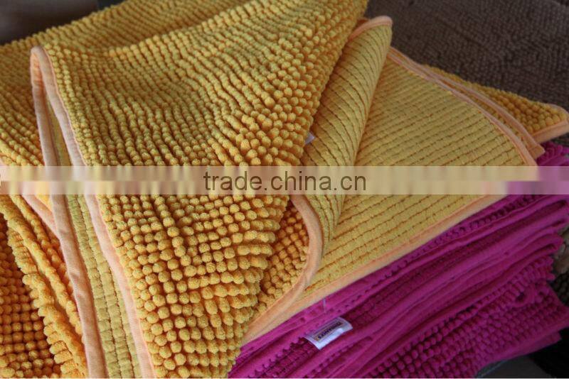 chenille floor mat bathroom mat with anti slip base high quality