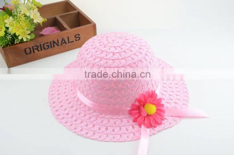 Sunflower Children Straw Hat,Wholesale Crochet Straw Hat For Chirldren