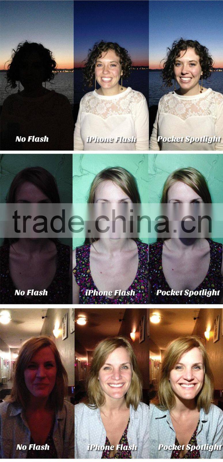 2015 selfie LED flashlight for cellphone camera