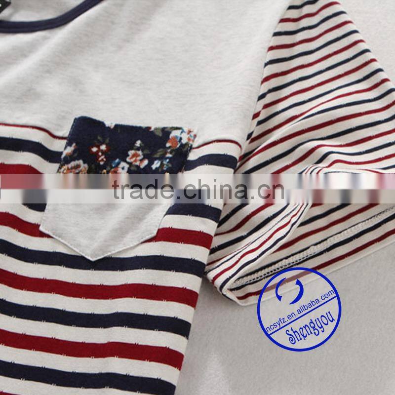 custom fashion design cotton yarn dyed mens t- shirt wholesale china