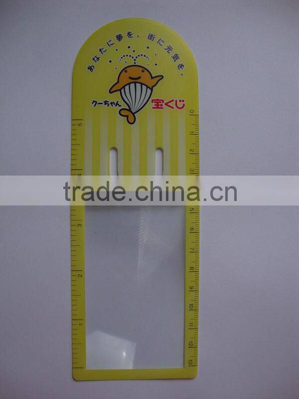 Rounded Header Bookmark Magnifier with clip and ruler