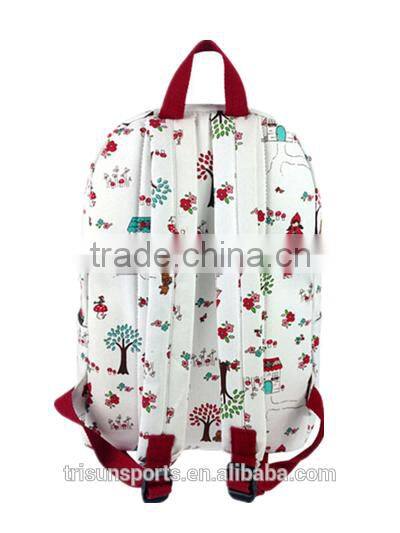 600d school make polyester backpack with cartoon character cute print bag