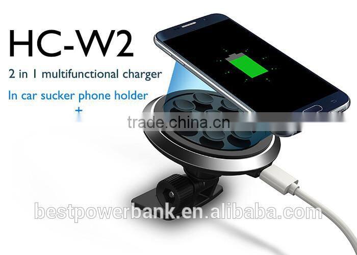 portable in car sucker phone holder oem logo wireless charger