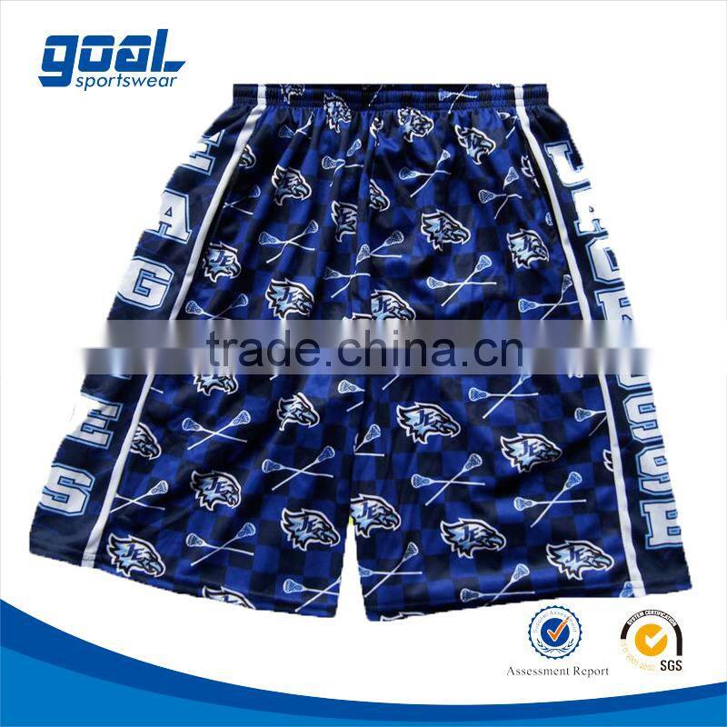 100%polyester custom dri fit new league lax team lacrosse shorts