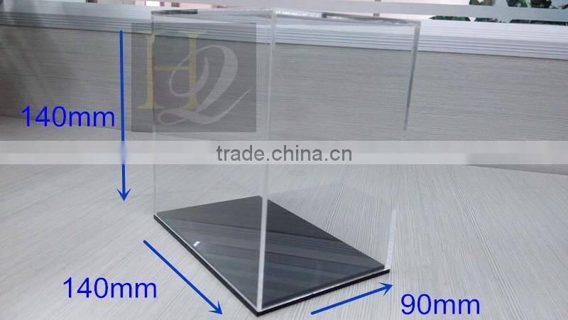 2016 Fashional rectangle clear acrylic display gift box with lid