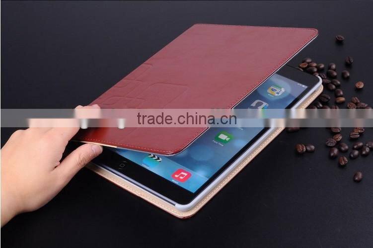 2013 new arrival High Quality crazy horse pattern leather case for apple ipad air case