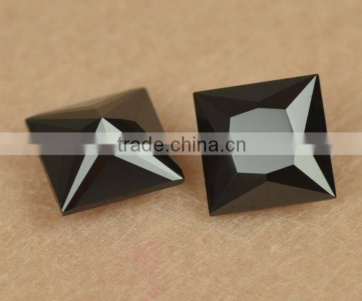 wholesale price gem stone square princess cut synthetic black nano spinel