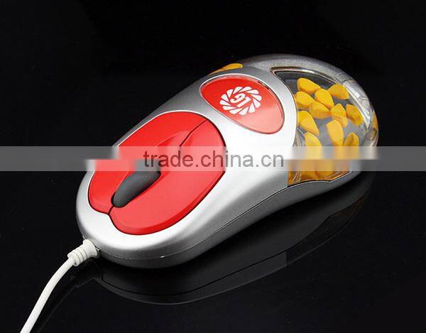 usb wired computer mouse with aqua and floater inside