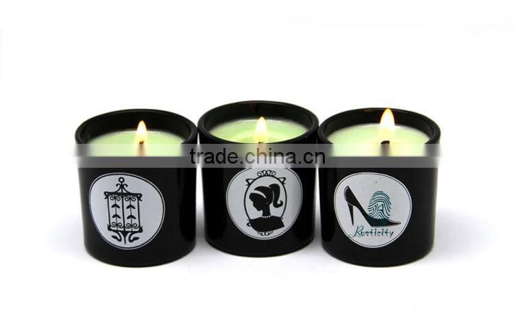 unique scented candle matte black glass jars