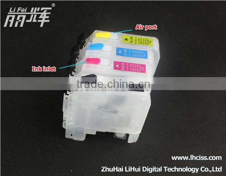 4pcs refillable ink cartridge For Brother LC563 use for Brother MFC-J2310 J2510 3520 J3720 printer with Auto rest chip