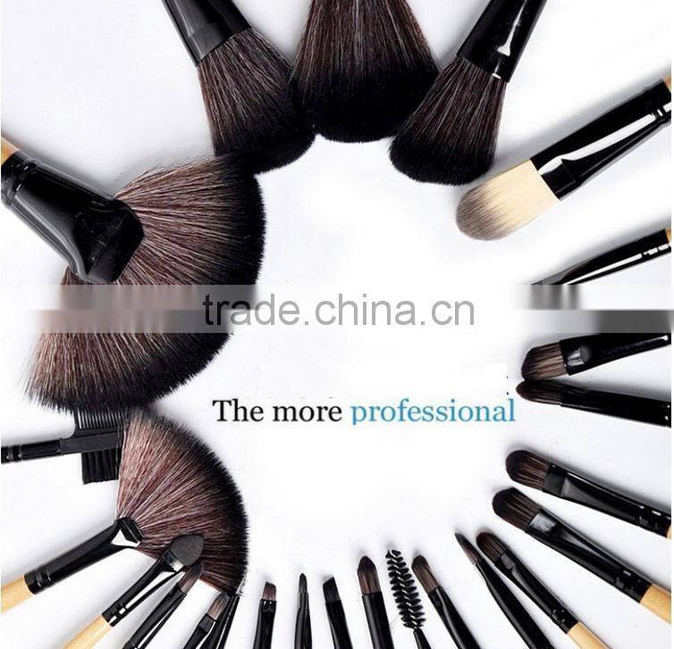 Professional Bridal Eye Lip Powder Face Makeup Brush Set With Leather Bag ,Private Label Cosmetic Makeup