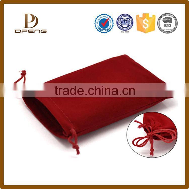 2014 Best selling Custom Double drawstring printed velvet pouch for jewelry