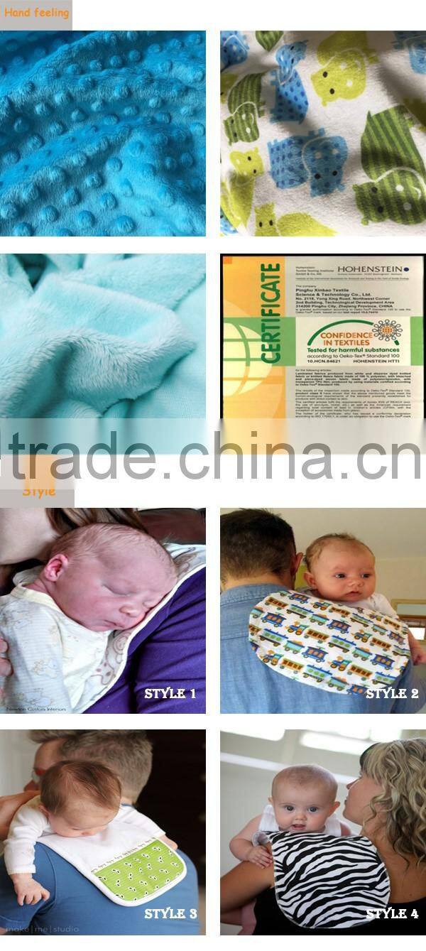 26 Colors China Baby Red Minky Dot Girl Burp Cloth for 4 Seasons