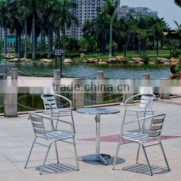 0503outdoor garden aluminum good quality stackable dining table and chair set YC001 YT1