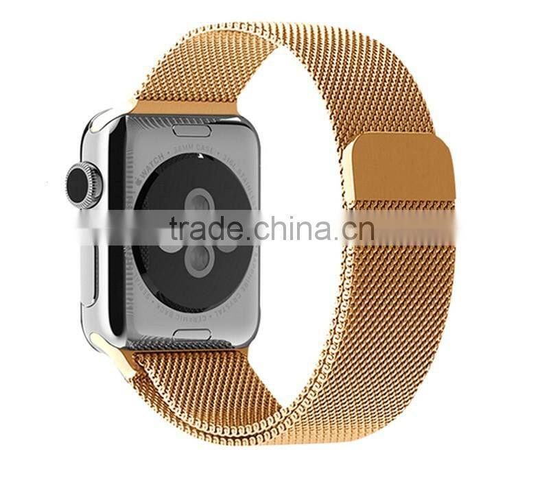 for Apple Watch iWatch 38mm 42mm Stainless Steel Milanese Wrist loop Watchband + Watch Band Connection Adapter for men women