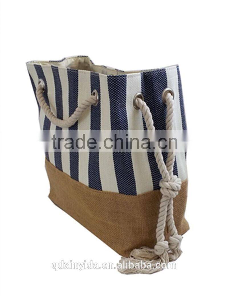 Fashion Linen Canvas Handbag Beach Bag