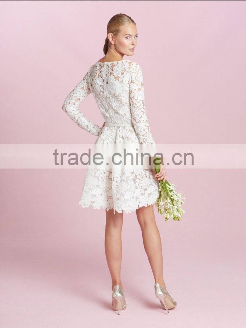 (MY1512) MARRY YOU Long Sleeve Lace Short Dresses to Wear to a Wedding