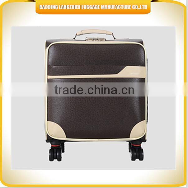 Hebei luggage set PU materical luggage bag pilot PU travelling luggage bag