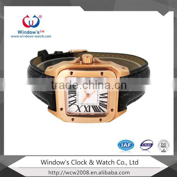 japanese quartz movement men leather watch strap