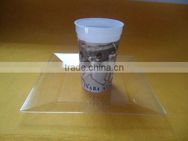 2 sizes Plastic square disposable transparent plate