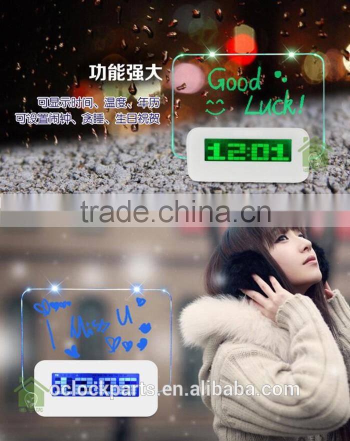 Night light Digital Alarm Clock Blue Light Digital LED Message memo Board
