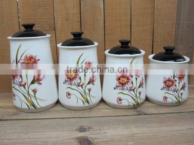 Wholesale Elegant Green Ceramic Food Storage Bottle