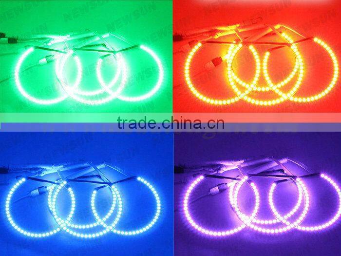 Factory offer 12V 35W color changing angel eyes E36 131MM RGB angel eyes for BMW headlights 5050SMD high brightness