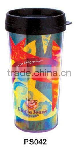 advertisement travel mug paper insert mug 16oz for promotion
