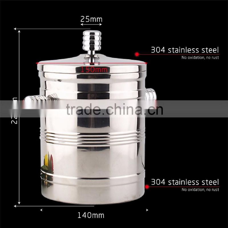 Metal Ice Bucket/ stainless steel ice cream container with Cylindrical