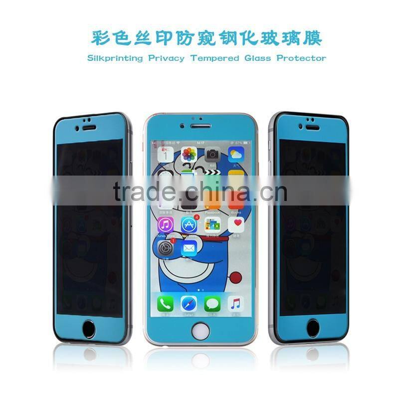 Colorful OEM cartoon factory top sales privacy tempered glass screen protector