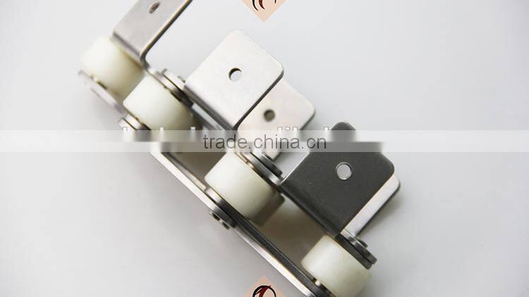 duble pitch plastic chains conveyor SUS chains with attachments & large rollers