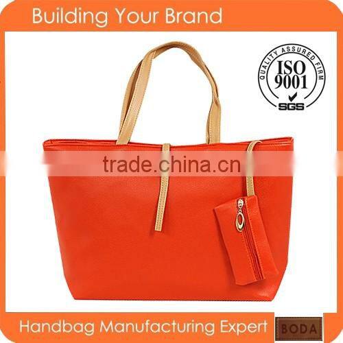 BSCI FACTORY New Fashion Woman Classic PU Leather Tote Bag