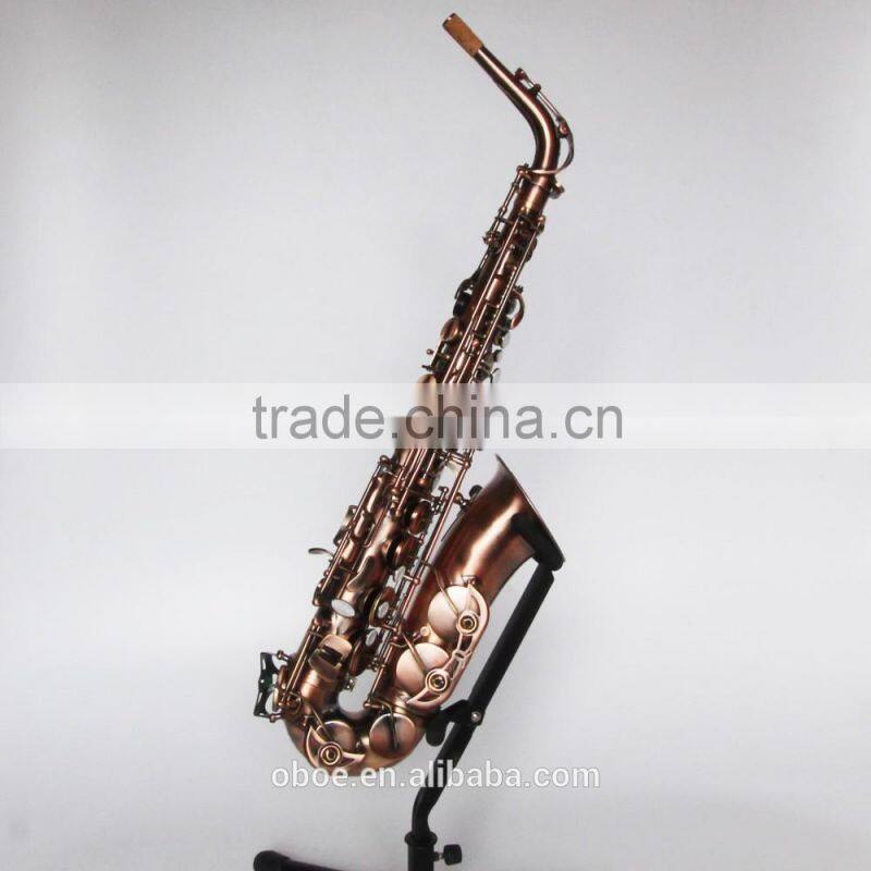 Professional woodwind musical instrument alto saxophone with antique surface finish wholesale