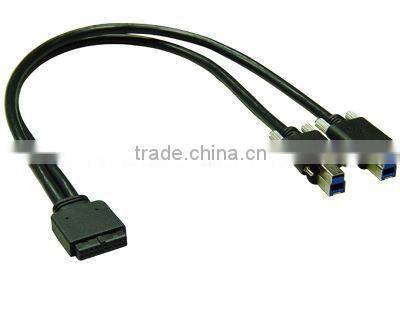 USB 3.0 B FEMALE screwed cable to USB 3.0 A Female PANEL MOUNT CABLE