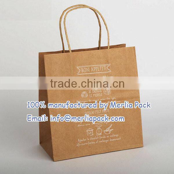 BROWN TWISTED HANDLE KRAFT PAPER CARRIER BAGS 120 GSM PREMIUM PULP BAGS