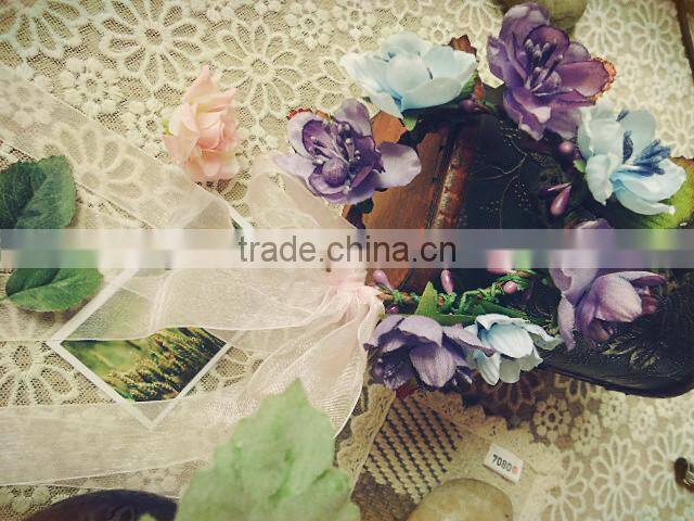 Handmade Paper Bridal Hair Accessory Flower Garland Artificial Hand Decoration and Garland for Festival and Wedding