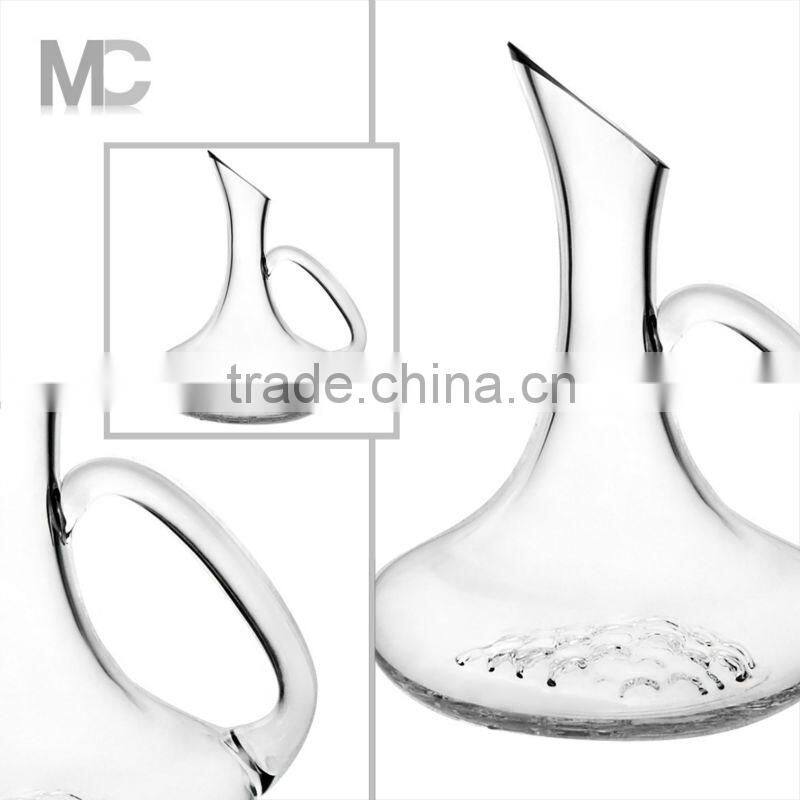 Wholesale colored glass wine decanter with handle