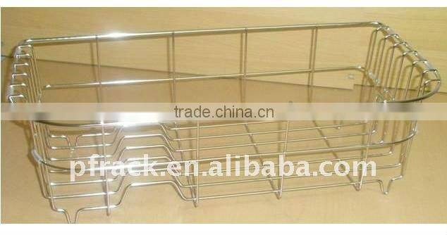 Metal hanging dish rack in kitchen P-2122