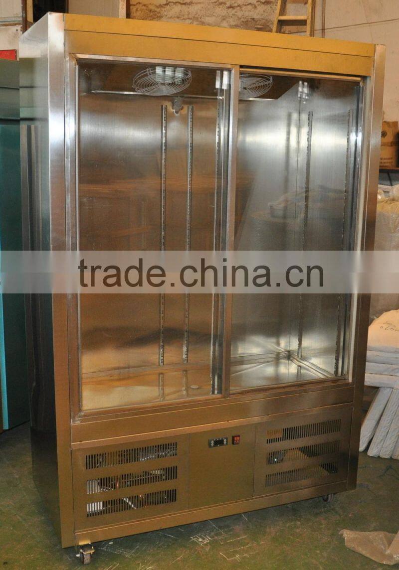 double glass doors display refrigerator