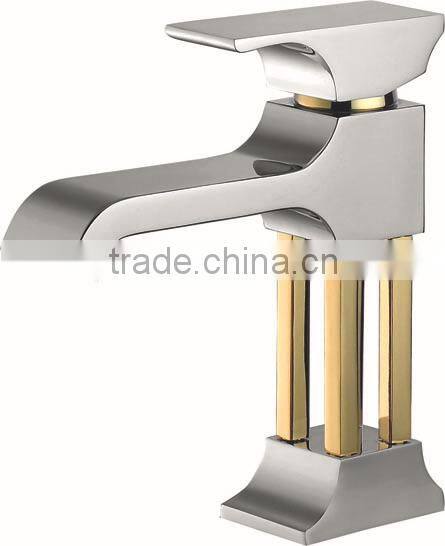 new design brass bathroom faucet mixer chrome and gold plating ACG1004