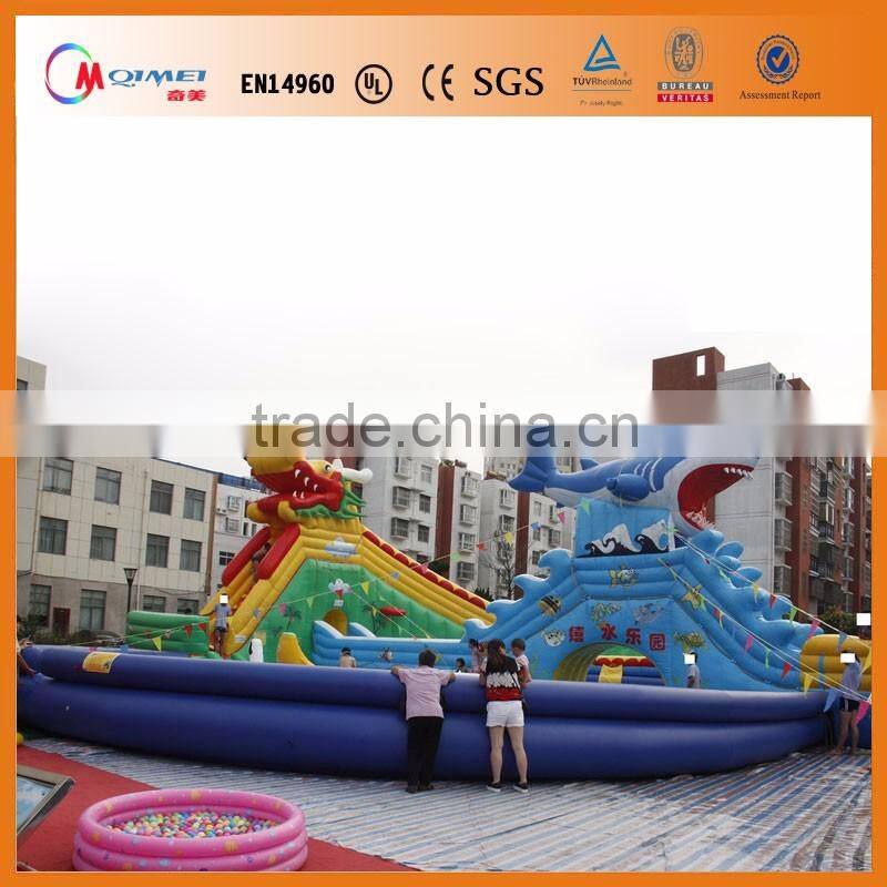 best selling kids pvc inflatable swimming pool with slide