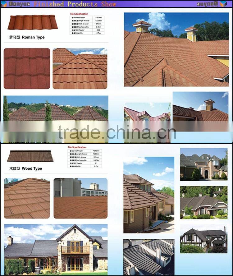 New design hot in 2016 color sand coated roof tile pvc roof tile