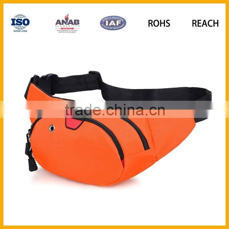 2016 latest Design Elegant Men and Women300D Orange Color Adjustable Strap Waist Bag for Sports, Running, Cycling