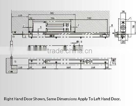Garage door closer heavy duty door closer type with 850mm door width